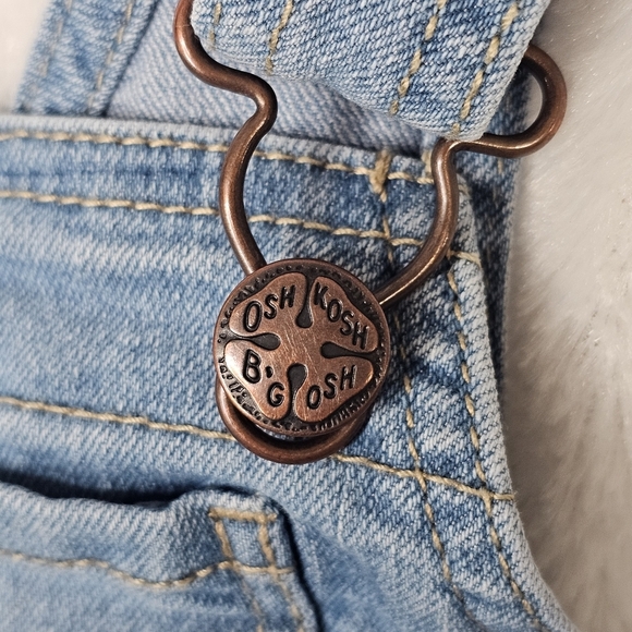 OshKosh B'Gosh Kids Overall Shorts Size 3T Blue Jeans Embroidered Butterfly - Picture 7 of 10